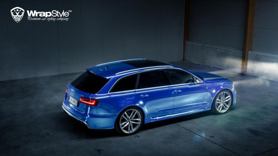  Audi RS6 Avant Joker Blue Chrome by WrapStyle 2014 года  (фото 7 из 9)
